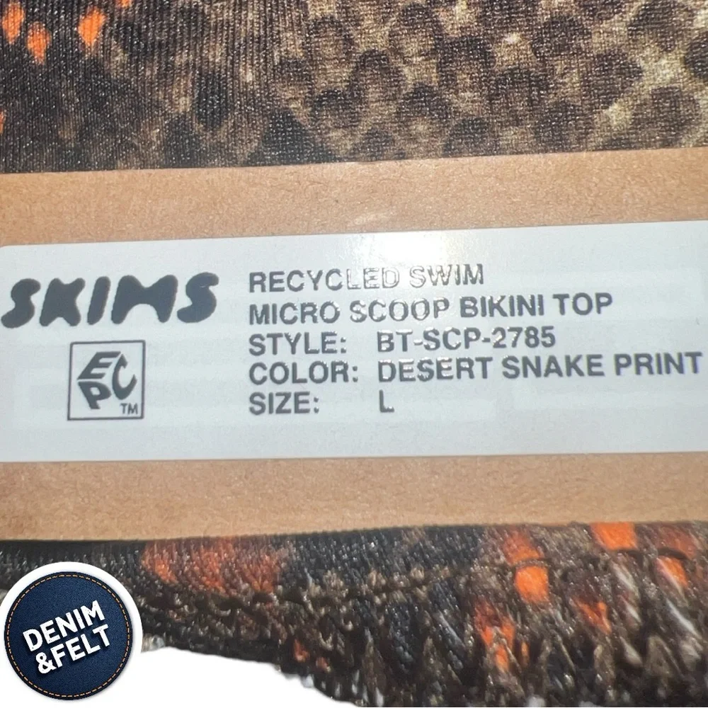 SKIMS SIGNATURE SWIM MICRO SCOOP BIKINI TOP | Color: DESERT SNAKE PRINT |NEW/NWT